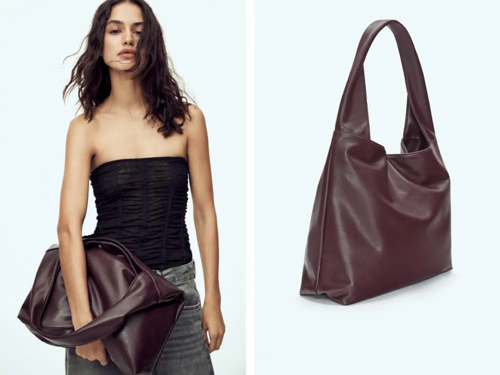 Bolso shopper efecto piel