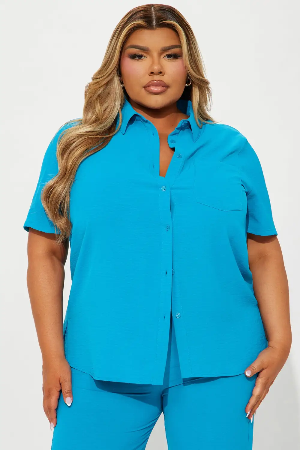 Makenzie Short Sleeve Pant Set - Turquoise