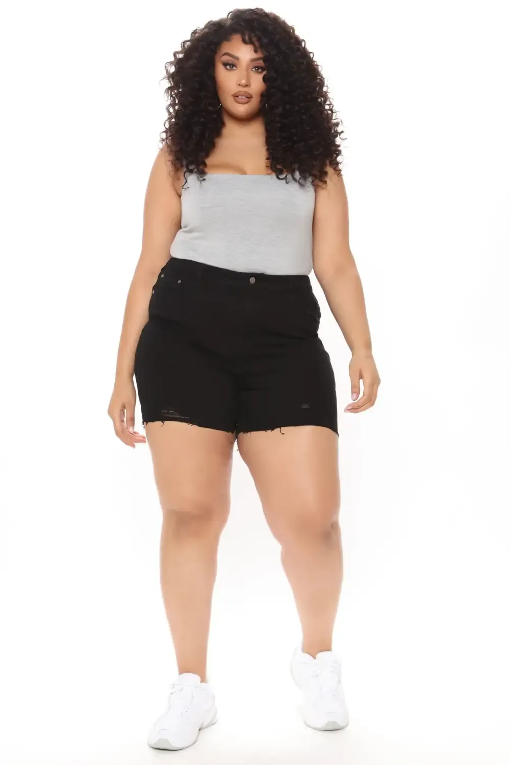 Izzy Mid Rise Denim Shorts - Black