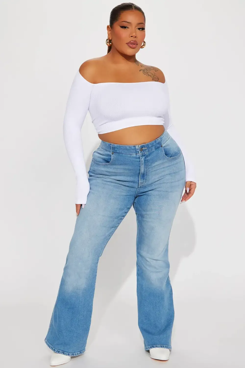 Houston Lace Up Bootcut Jean - Medium Wash