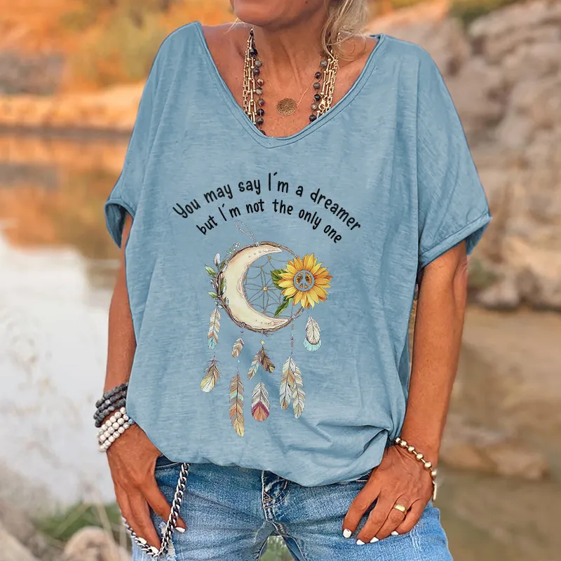 You May Say I'm A Dreamer But I'm Not The Only One Print Dreamcatcher Graphic Tees