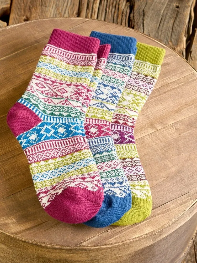 Women's Fair Isle Sock Trio Gift Set
