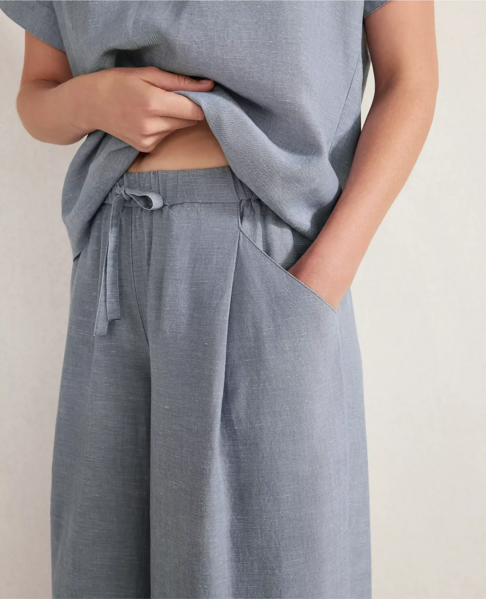 Haven Well Within Linen Blend Cropped Palazzo Pants