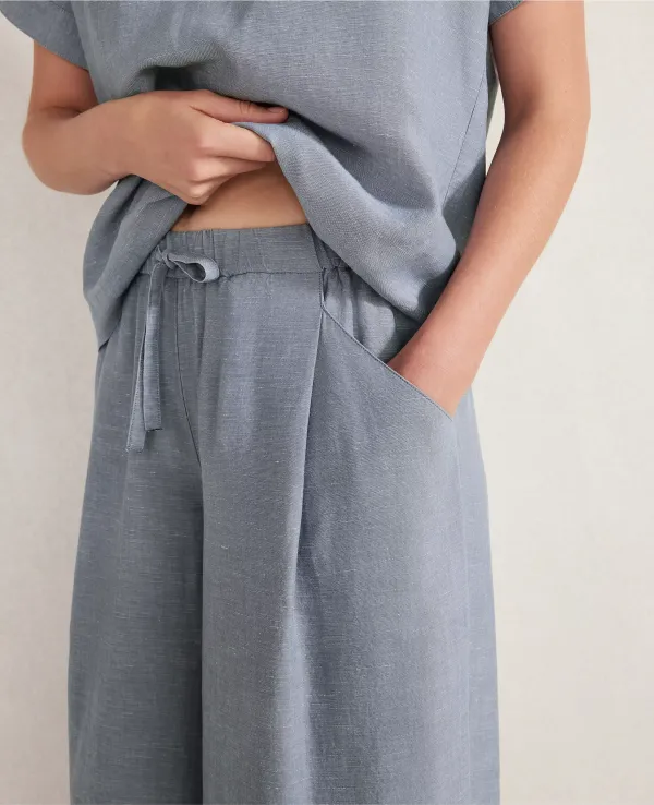 Haven Well Within Linen Blend Cropped Palazzo Pants