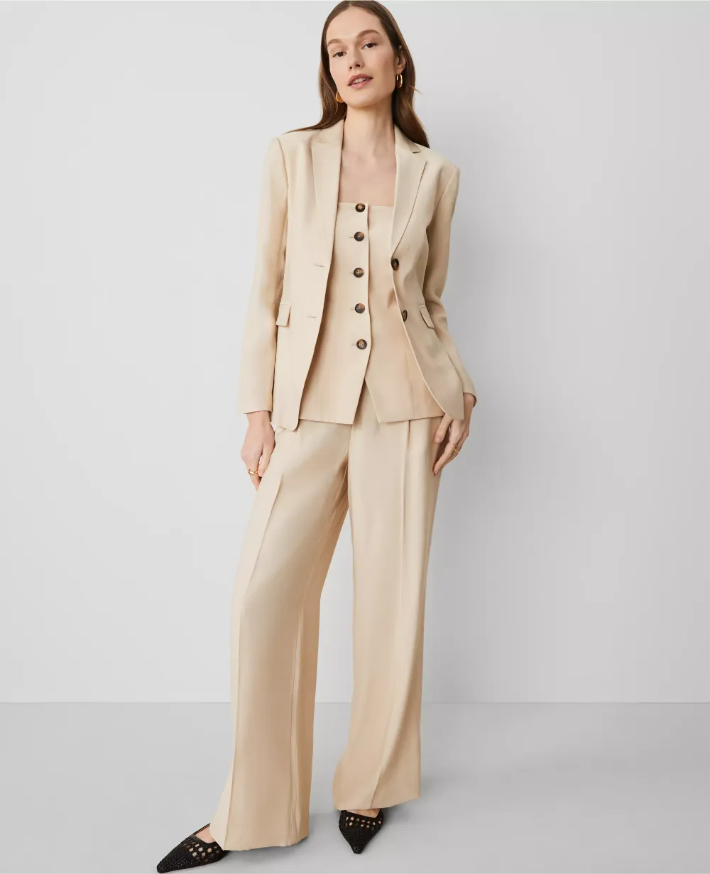 The Belted Wide-Leg Pant in Twill