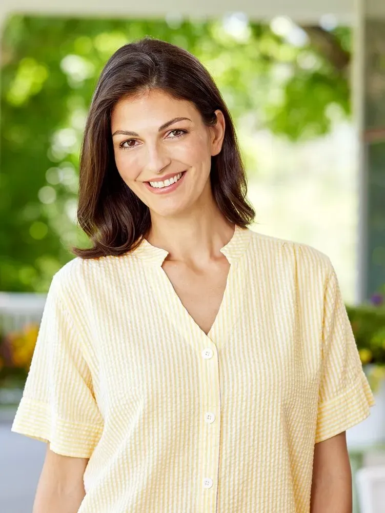 Women's Lightweight Cotton Seersucker Short-Sleeve Pajama Set