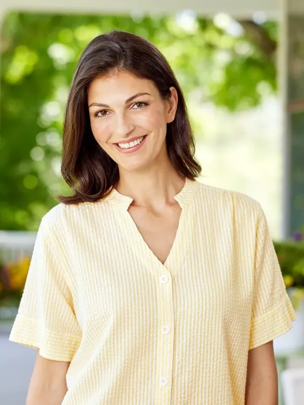 Women's Lightweight Cotton Seersucker Short-Sleeve Pajama Set