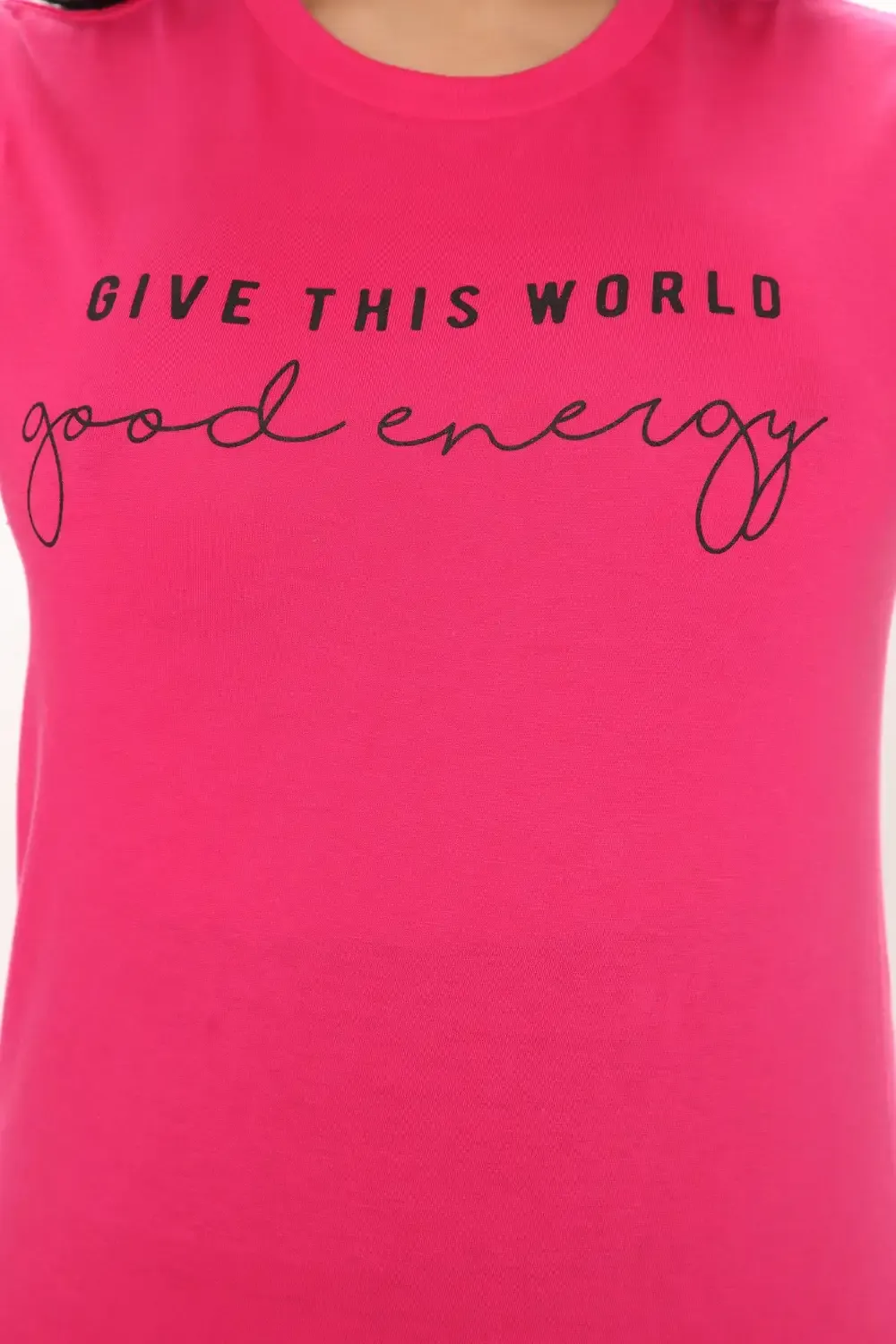 Give This World Good Energy Short Sleeve Top - Pink