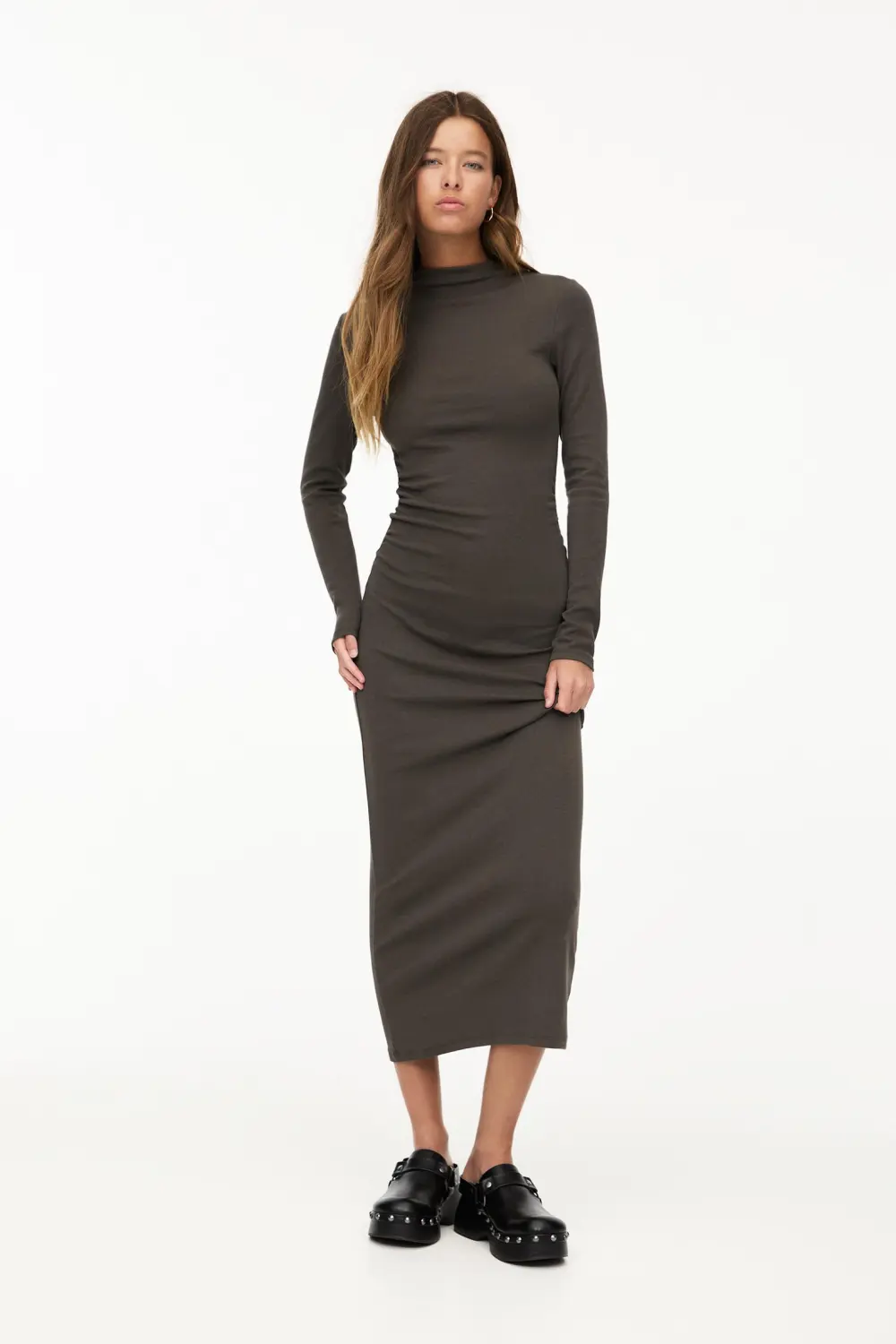 Vestido midi manga larga