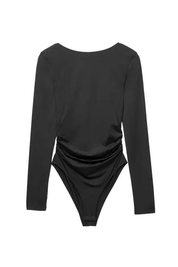 Open back polyamide bodysuit