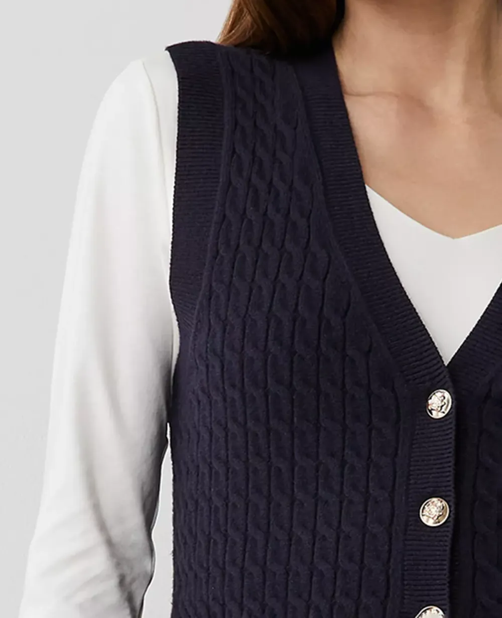 Cable V-Neck Vest