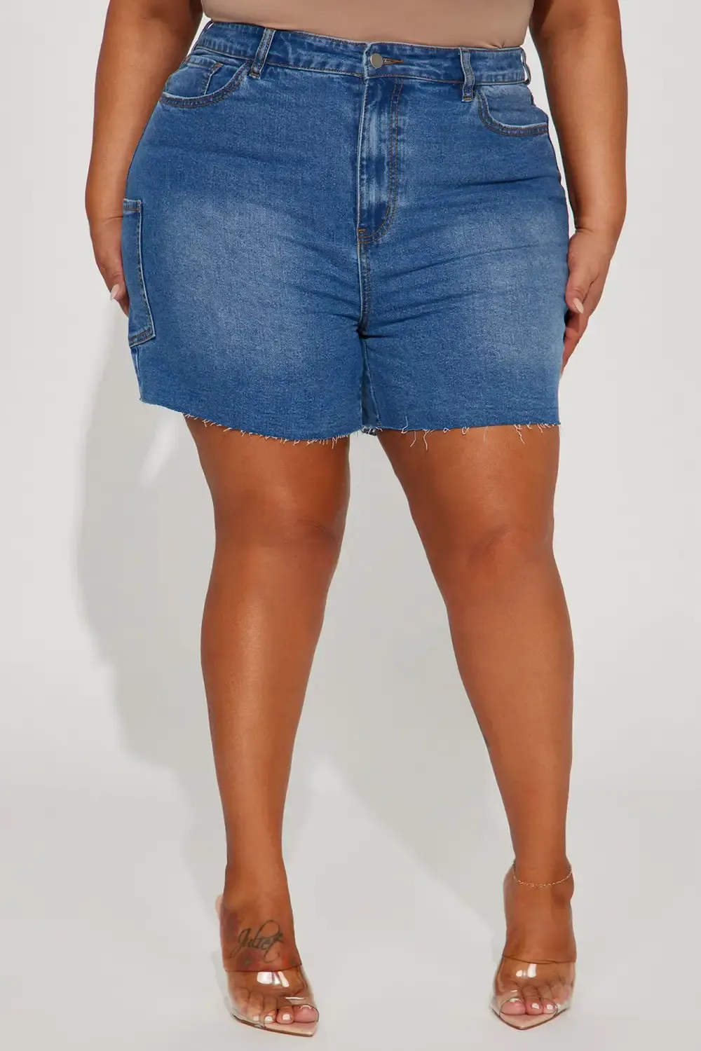 Pure Intentions Cut Off Denim Shorts - Medium Wash