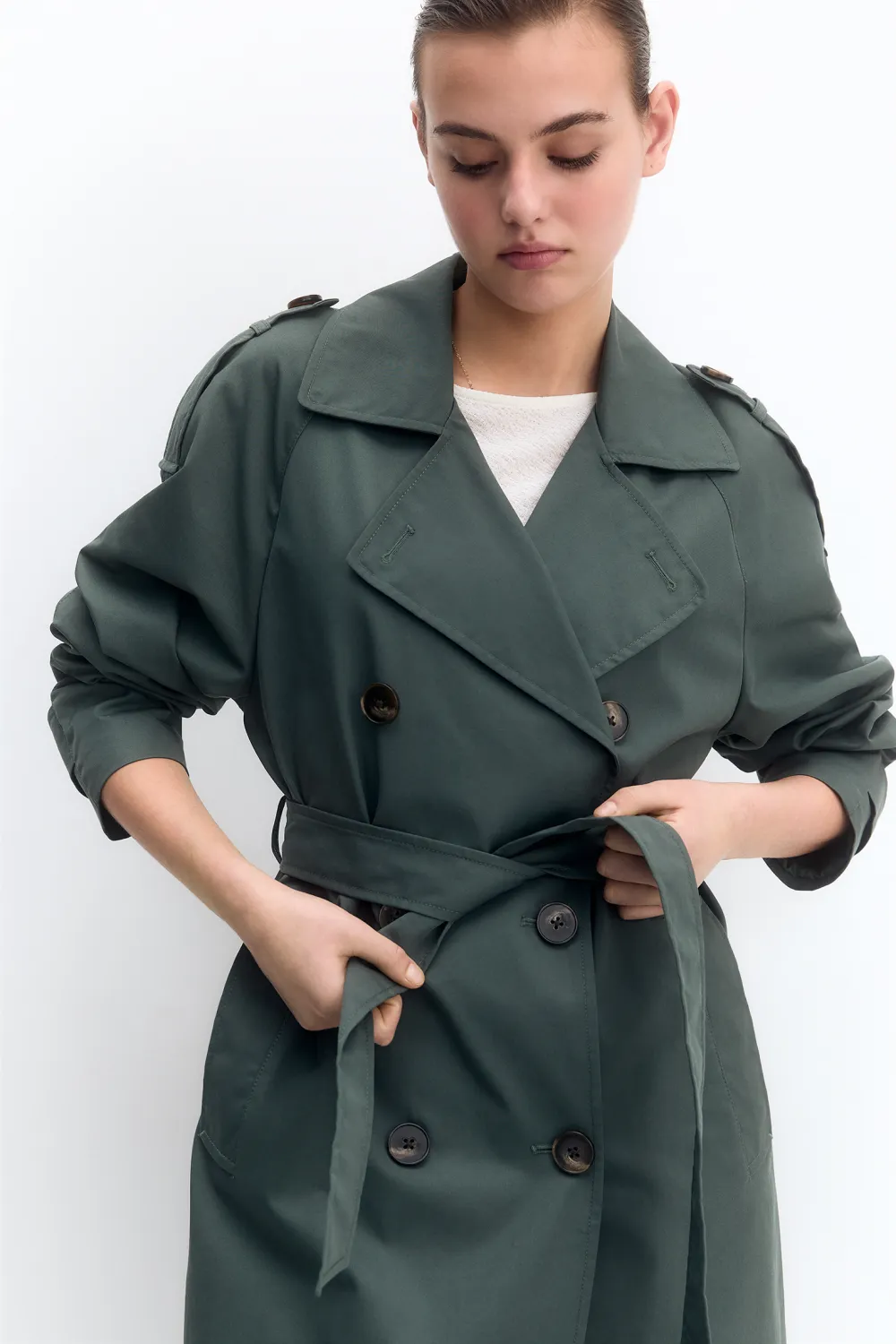 Gabardina cinturón