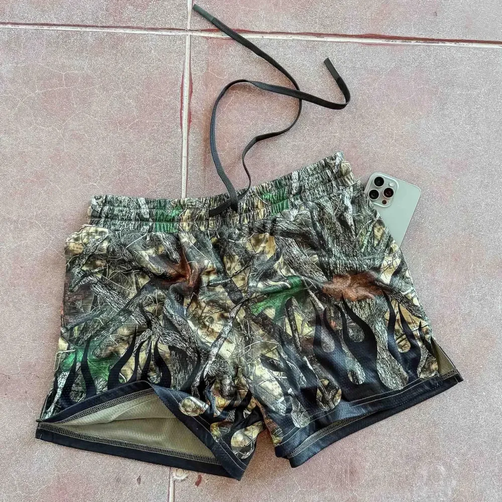 MUAY THAI SHORTS (MID THIGH CUT) WILDFIRE - BLACK