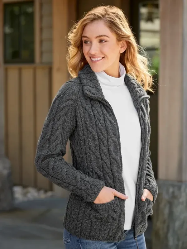 Women's Irish Supersoft Wool Full-Zip Cardigan