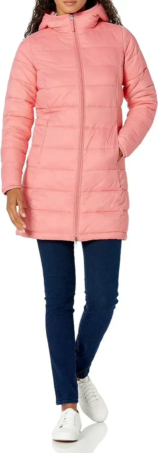 Women's Lightweight Water-Resistant Hooded Puffer Coat (Available in Plus Size)