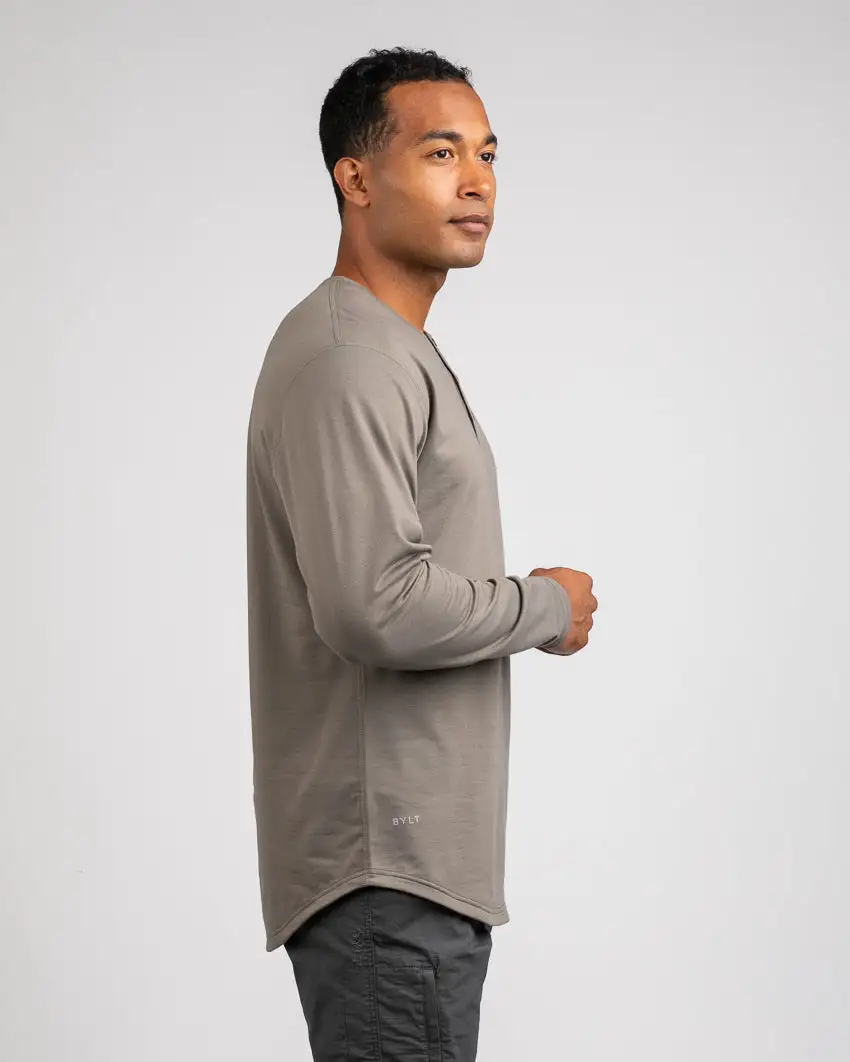 Henley Drop-Cut Long Sleeve: Bylt Signature