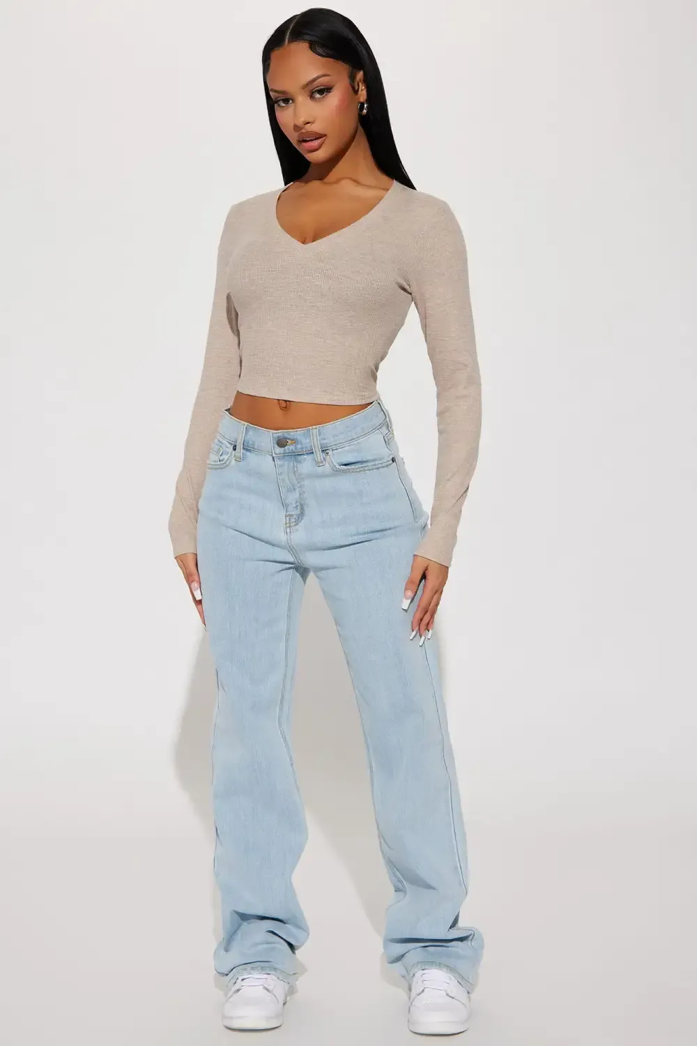 Be Authentic Slouchy Stretch Straight Leg Jeans - Light Wash