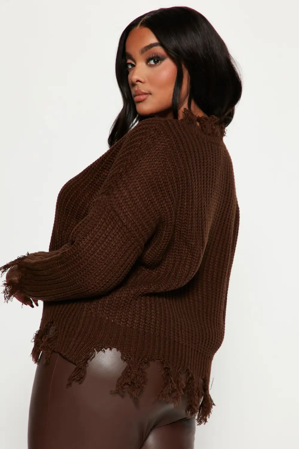 Always Distressing Me Out Sweater - Chocolate