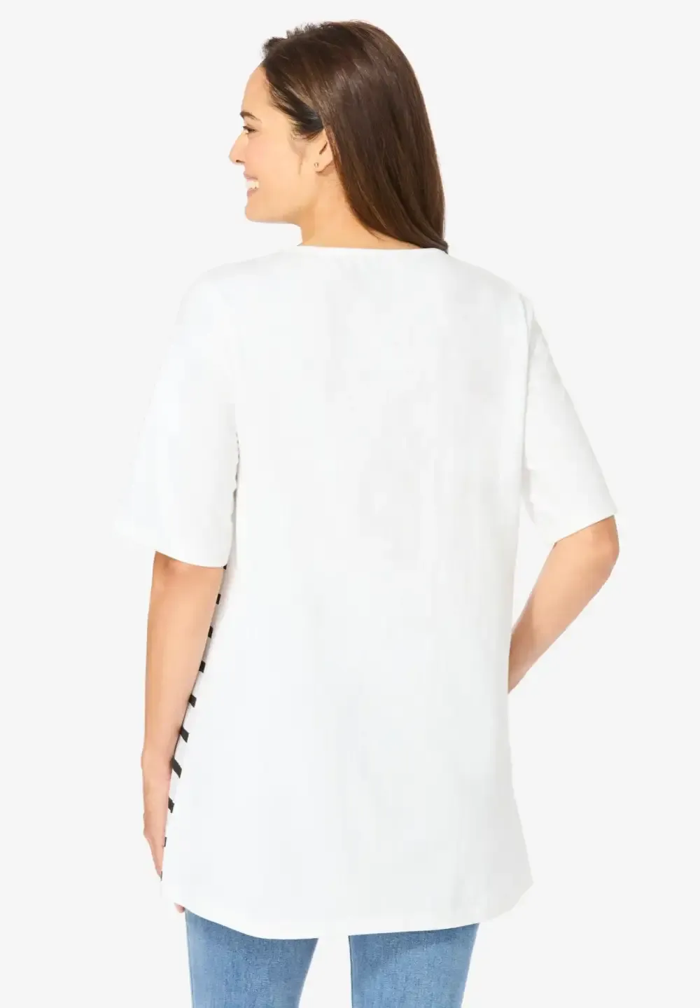 Graphic Print Scoop Neck Tunic