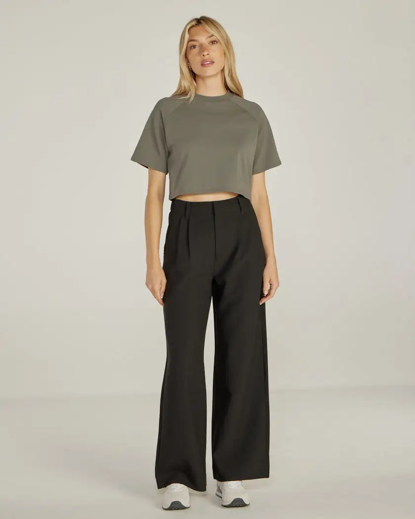 Lux Relaxed Mockneck Raglan Tee