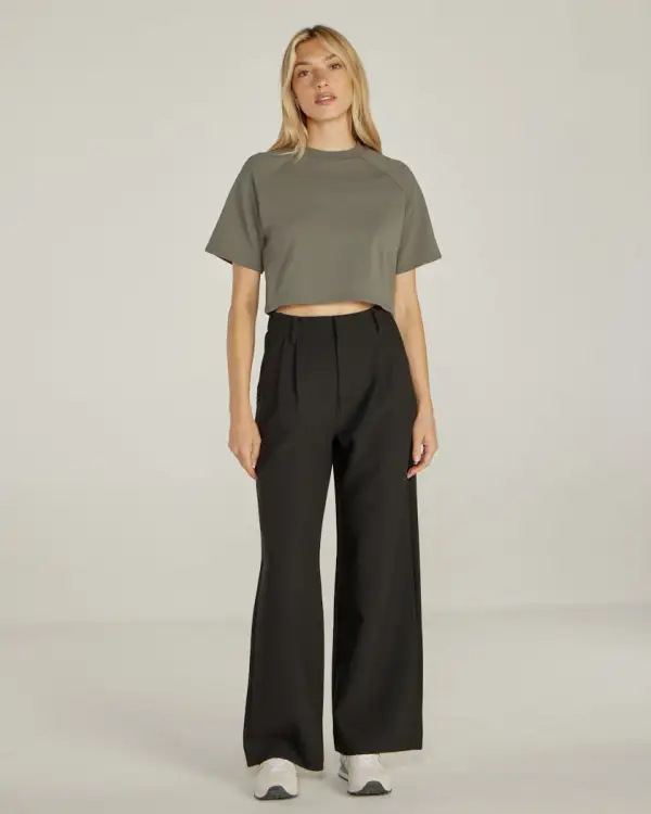 Lux Relaxed Mockneck Raglan Tee