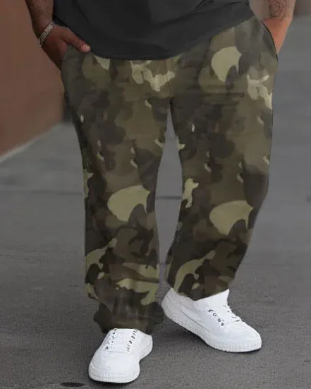 Men'S Large Respect Camouflage Street Hip-Hop Casual Two-Piece Set