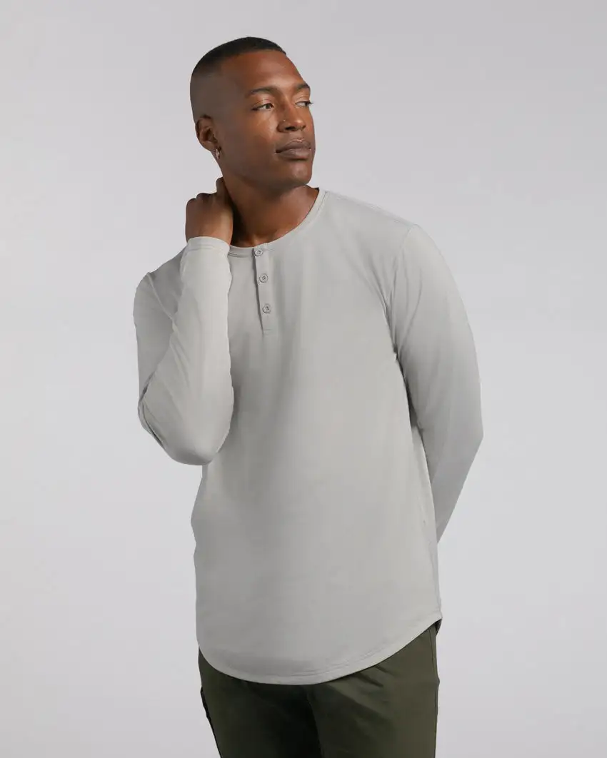 Henley Drop-Cut Long Sleeve: Bylt Signature