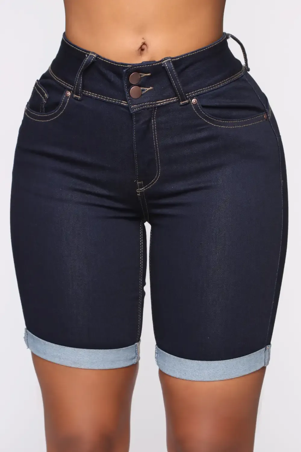Lift Me Up Bermuda Shorts - Dark Denim