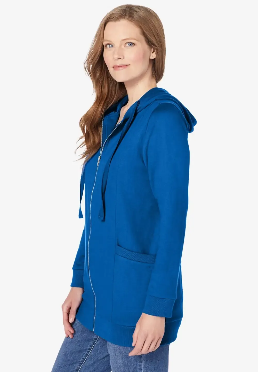 Zip Front Tunic Hoodie Jacket