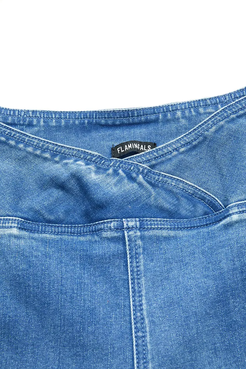 Wash Wrap Mid Rise Stretchy Flare Jeans