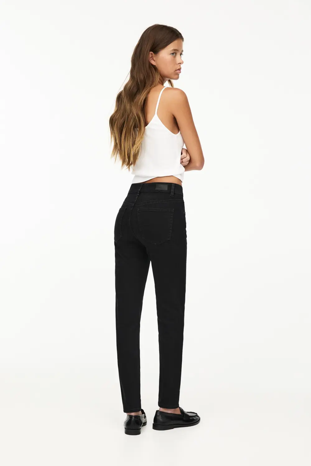 Jeans skinny tiro medio