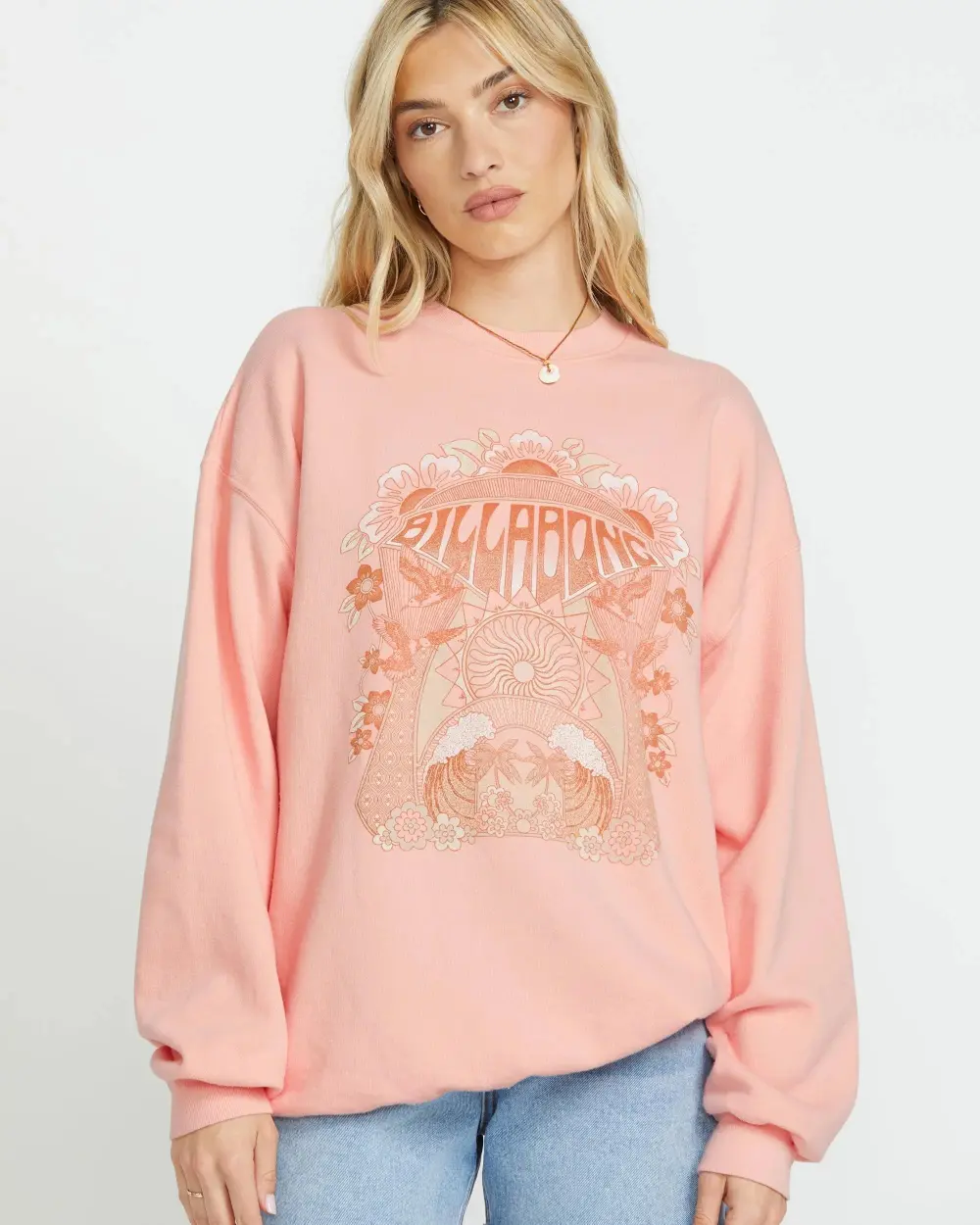 Ride In Crew Sweatshirt - Peach Kiss