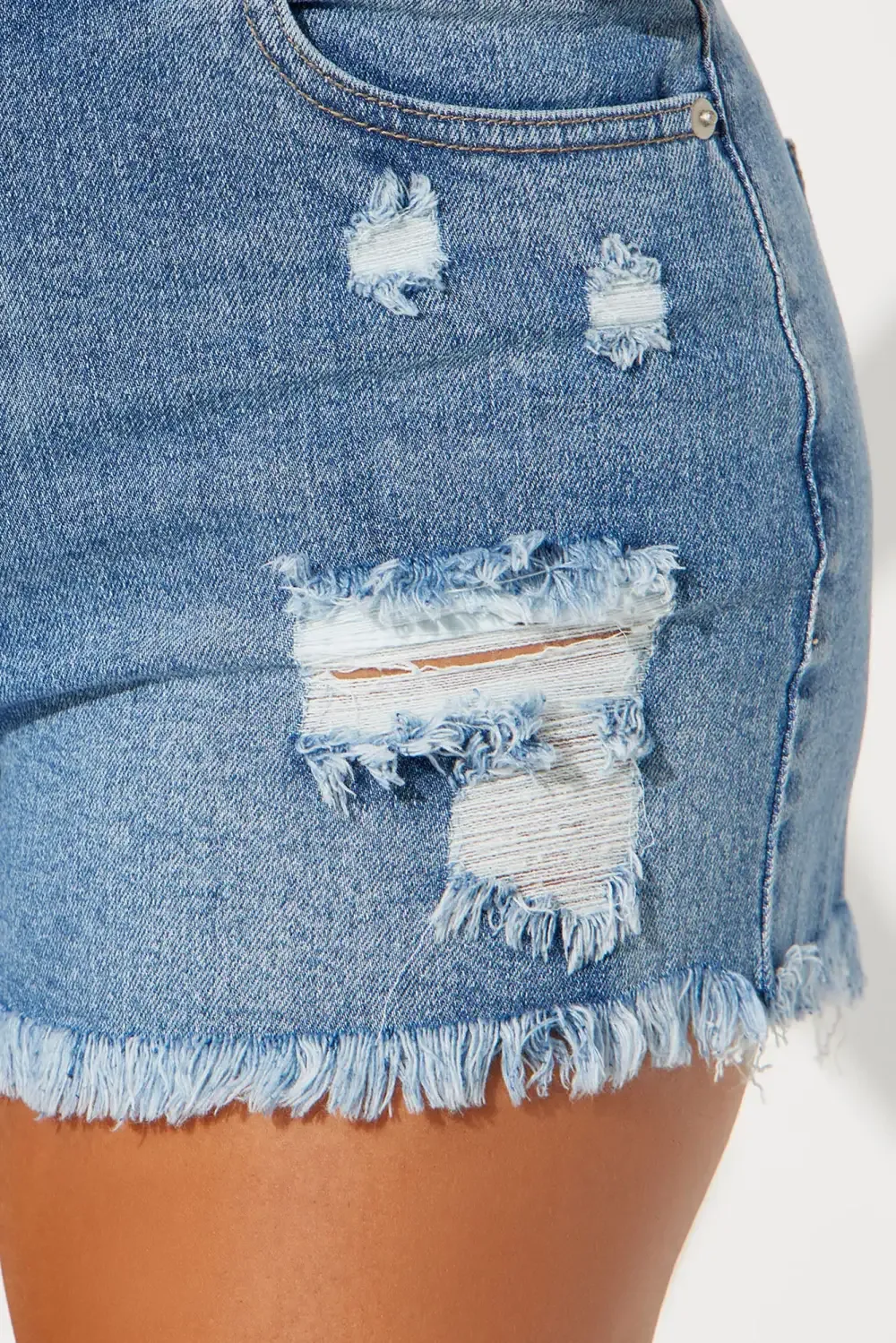 Last Hurrah Denim Shorts - Medium Wash