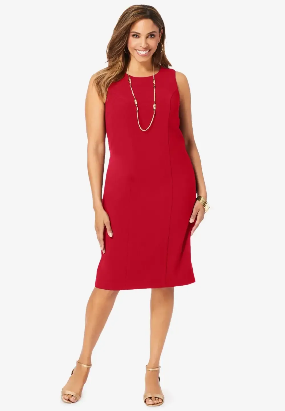 2-Piece Stretch Crepe Single-Breasted Jacket Dress