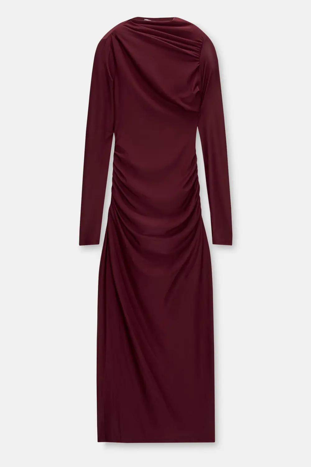 Vestido midi frunces