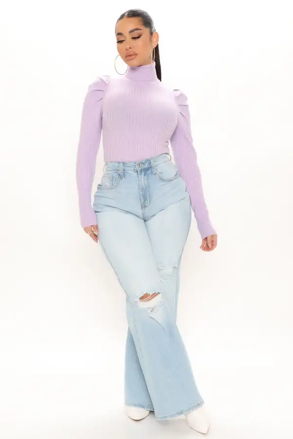 Get On With It Turtleneck Sweater - Lavender
