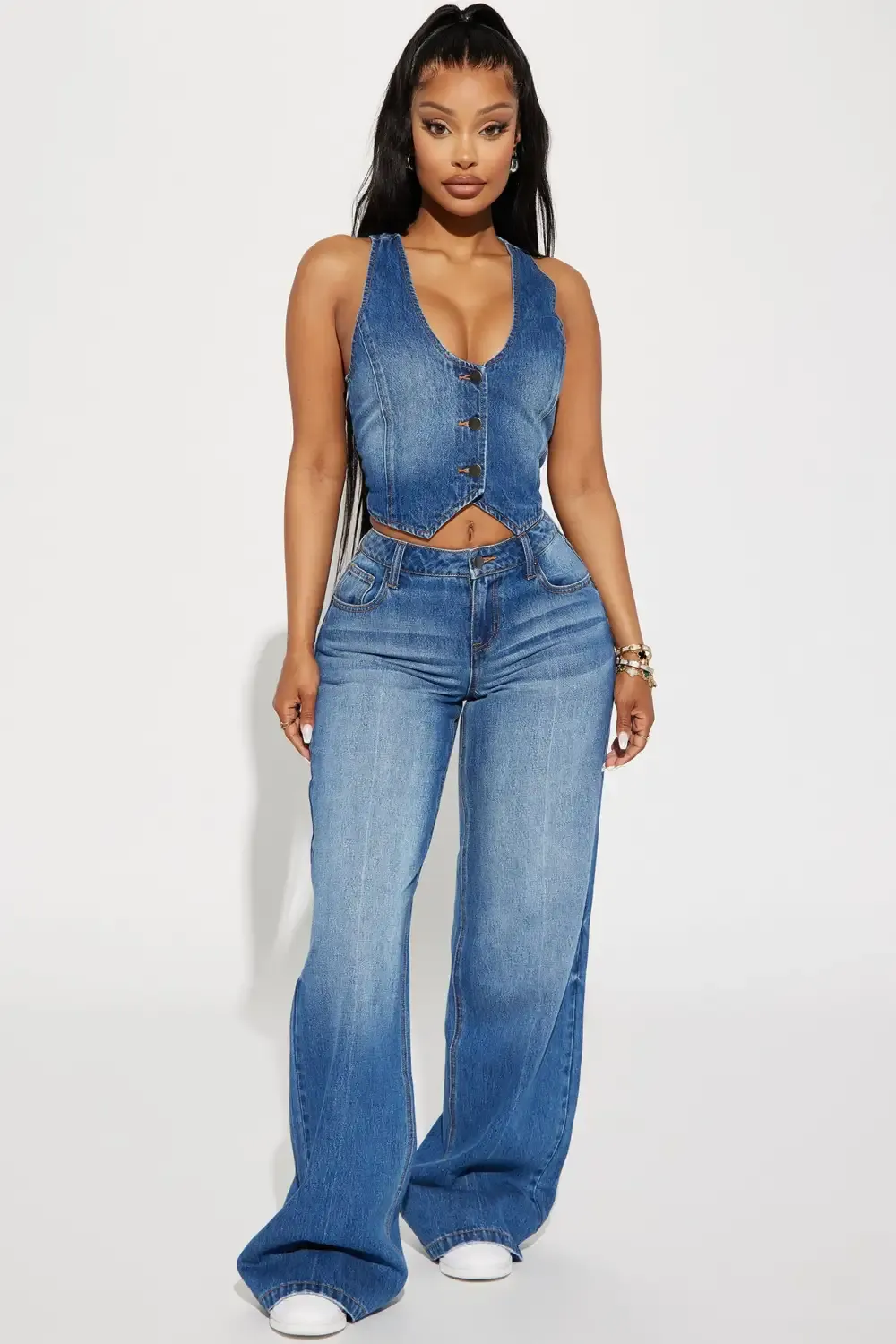 The Wayside Baggy Wide Leg Jean - Medium Wash