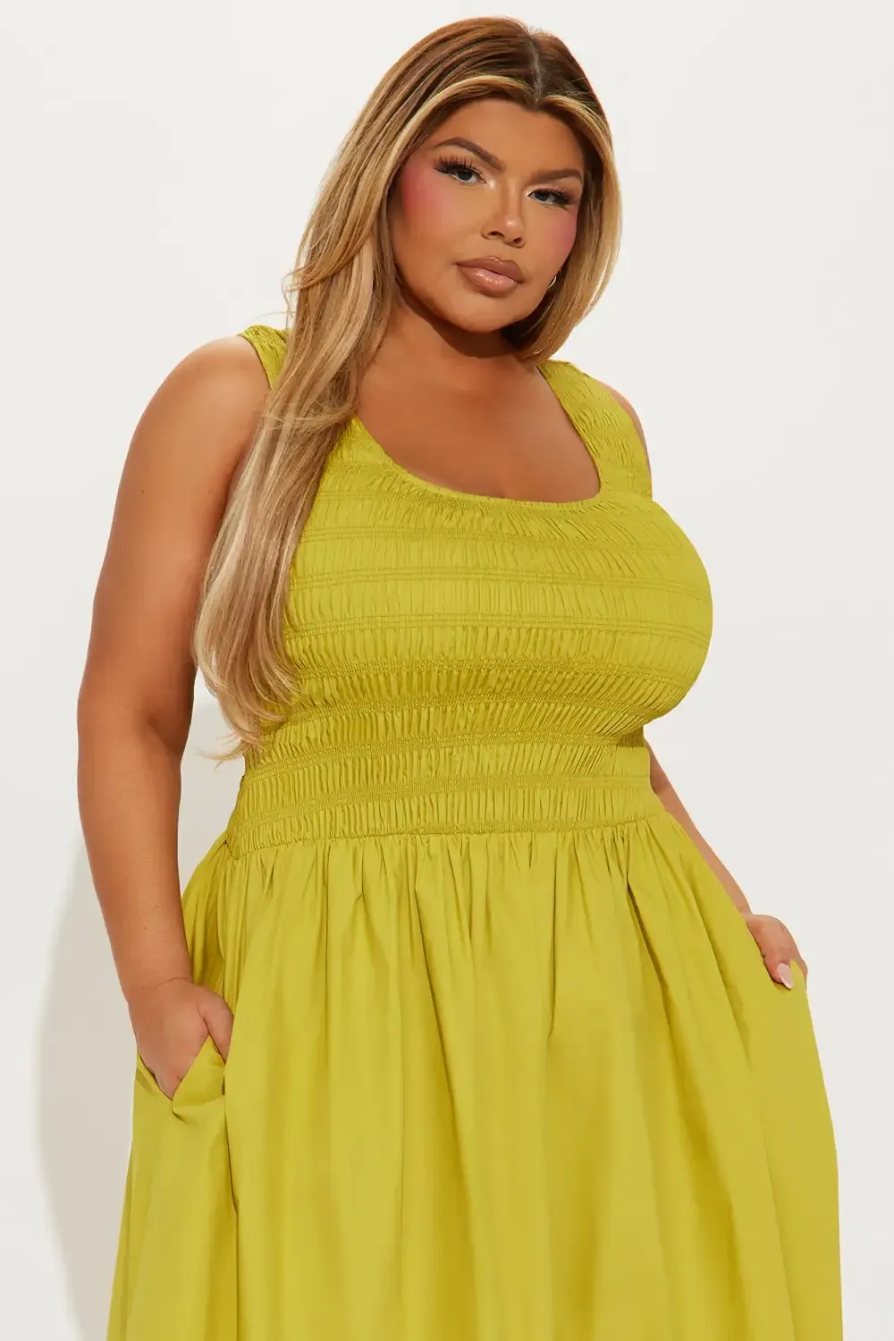 Hallie Poplin Maxi Dress - Chartreuse
