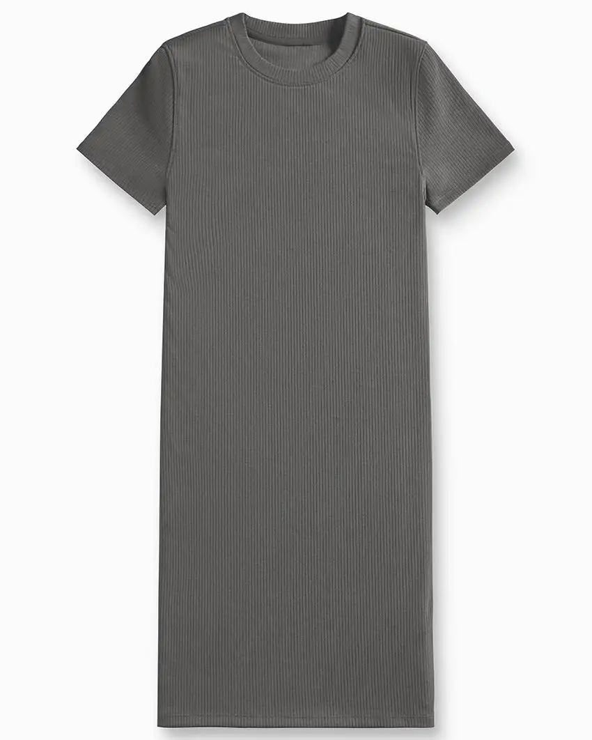 Rib Short Sleeve Dress