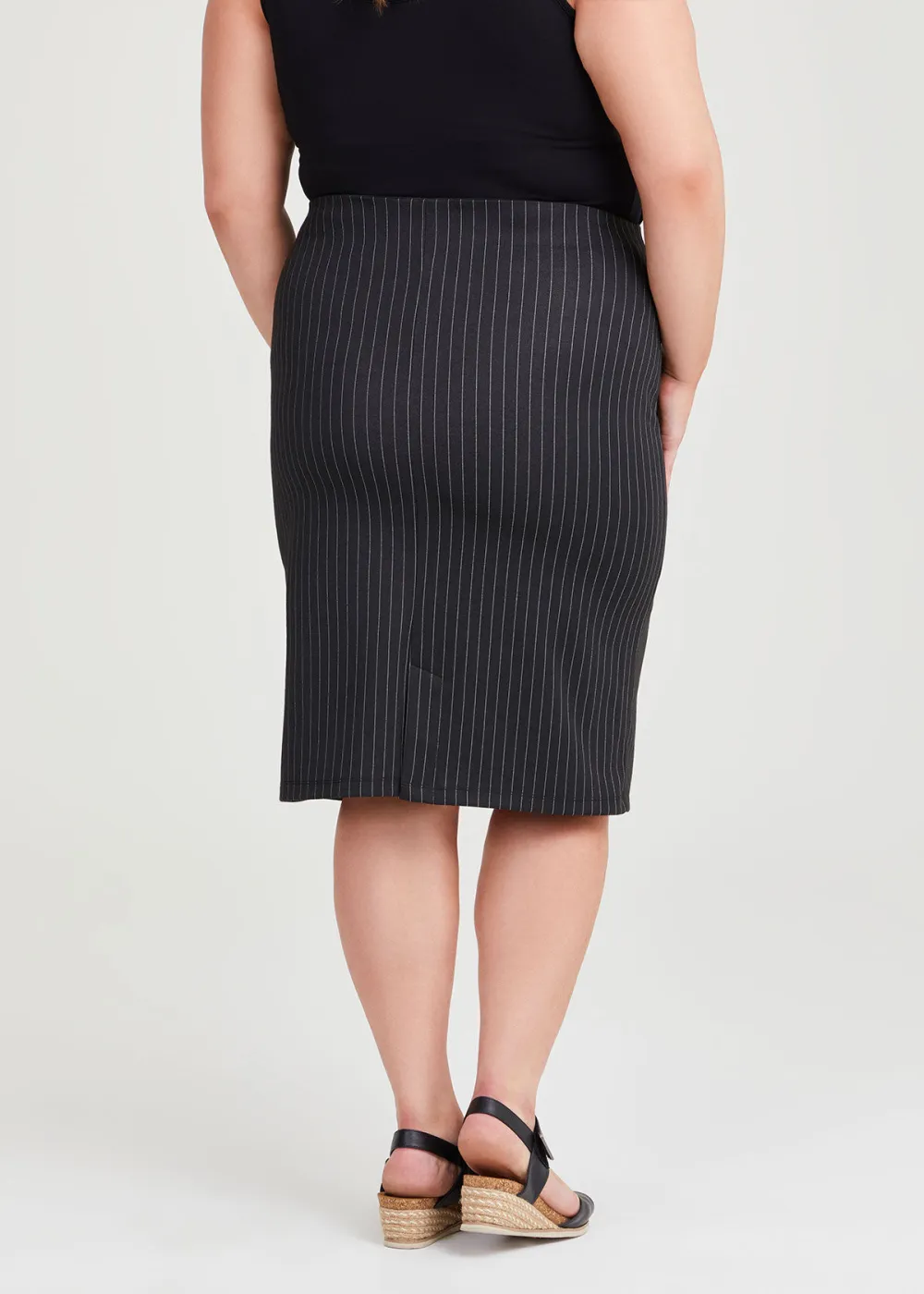 Pinstripe Pencil Skirt