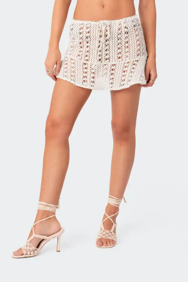 Violet Crochet Mini Skirt