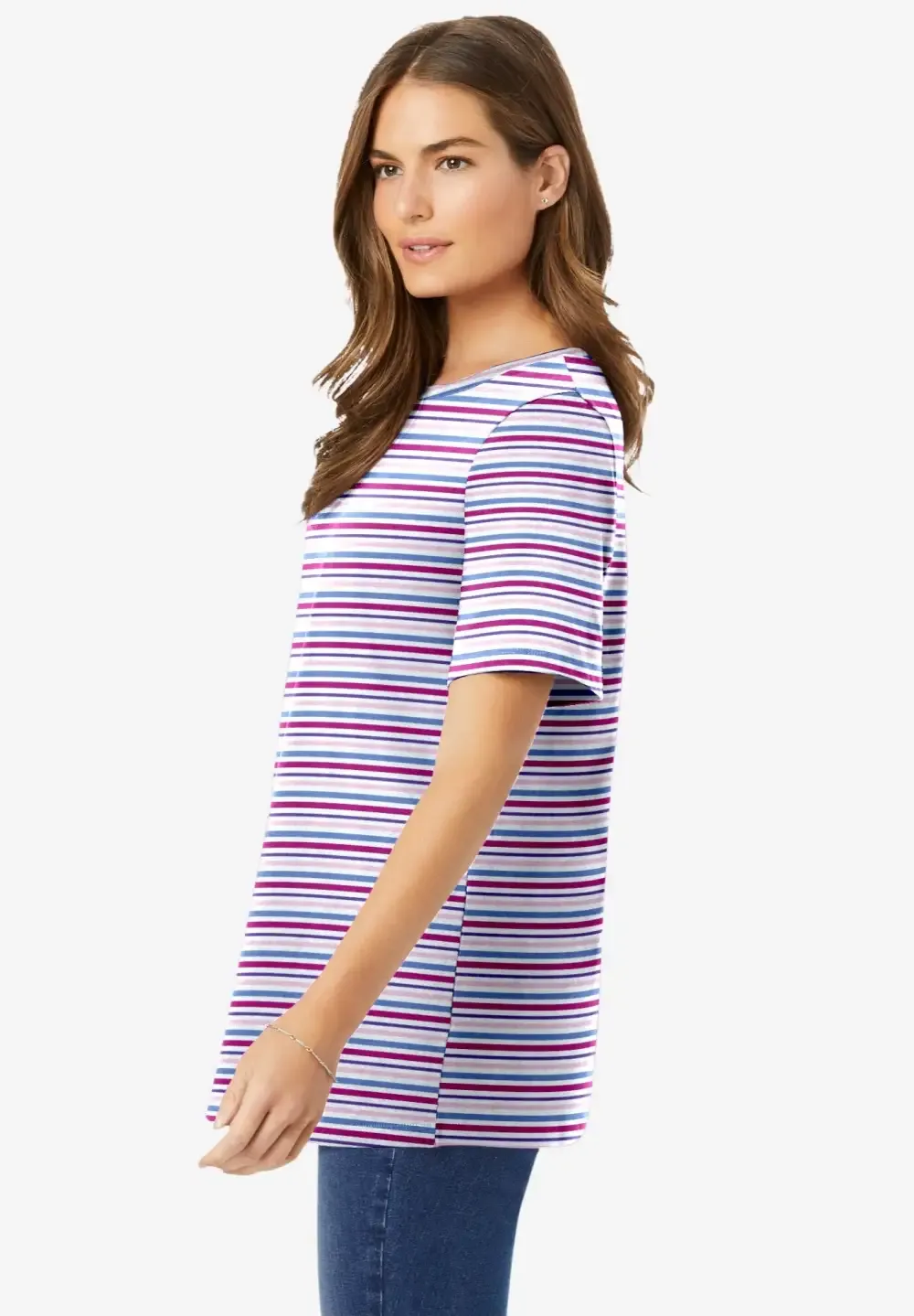 Perfect Printed Short-Sleeve Crewneck Tee