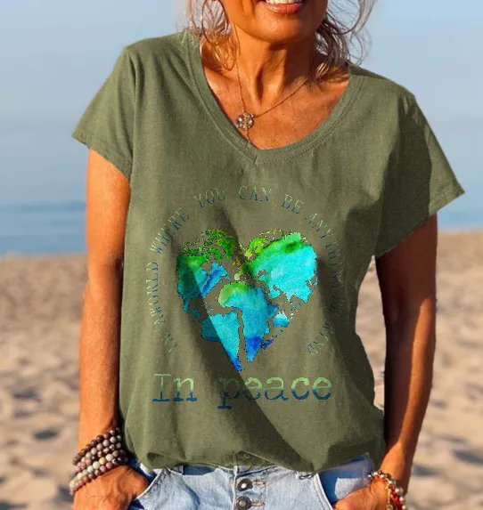 In A World Where You Can Be Anything Be Kind Earth Graphic Tees
