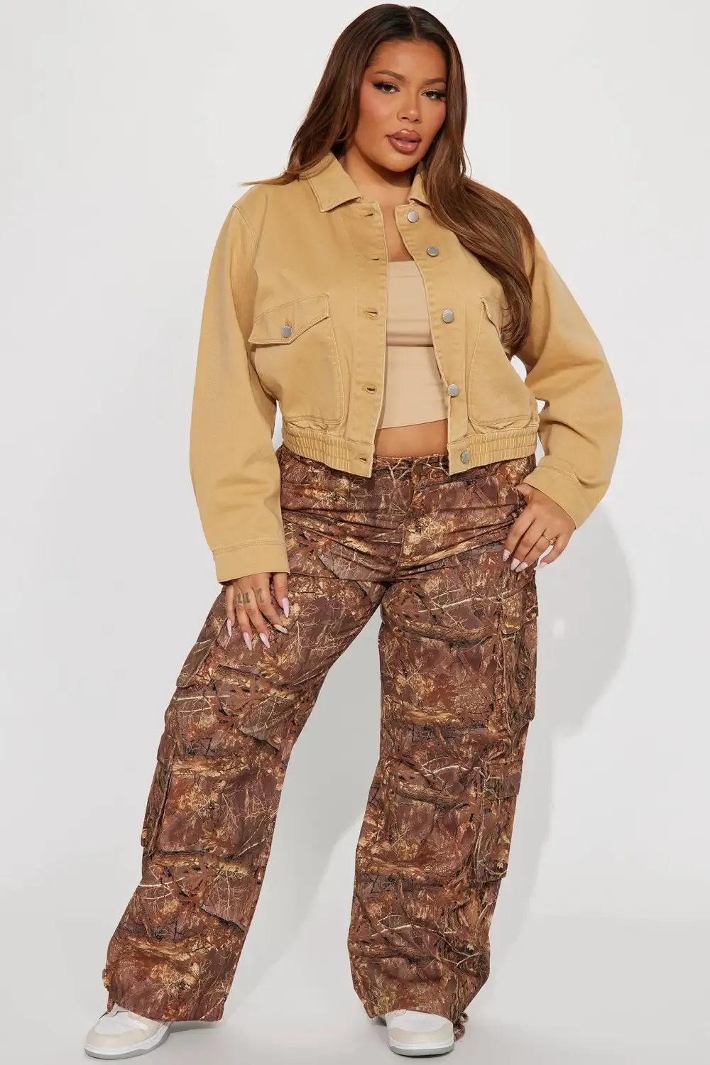Try Again Denim Bomber Jacket - Khaki