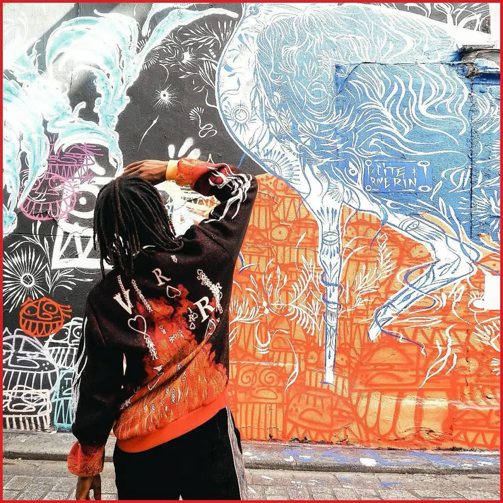 Orange Sweater Renaissance Street Wear Fashion Printing Seasonal Trend Special Design