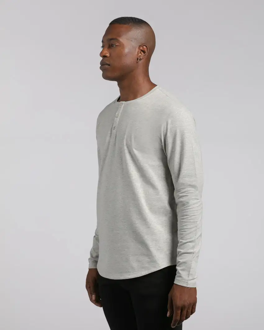 Henley Drop-Cut Long Sleeve: Lux