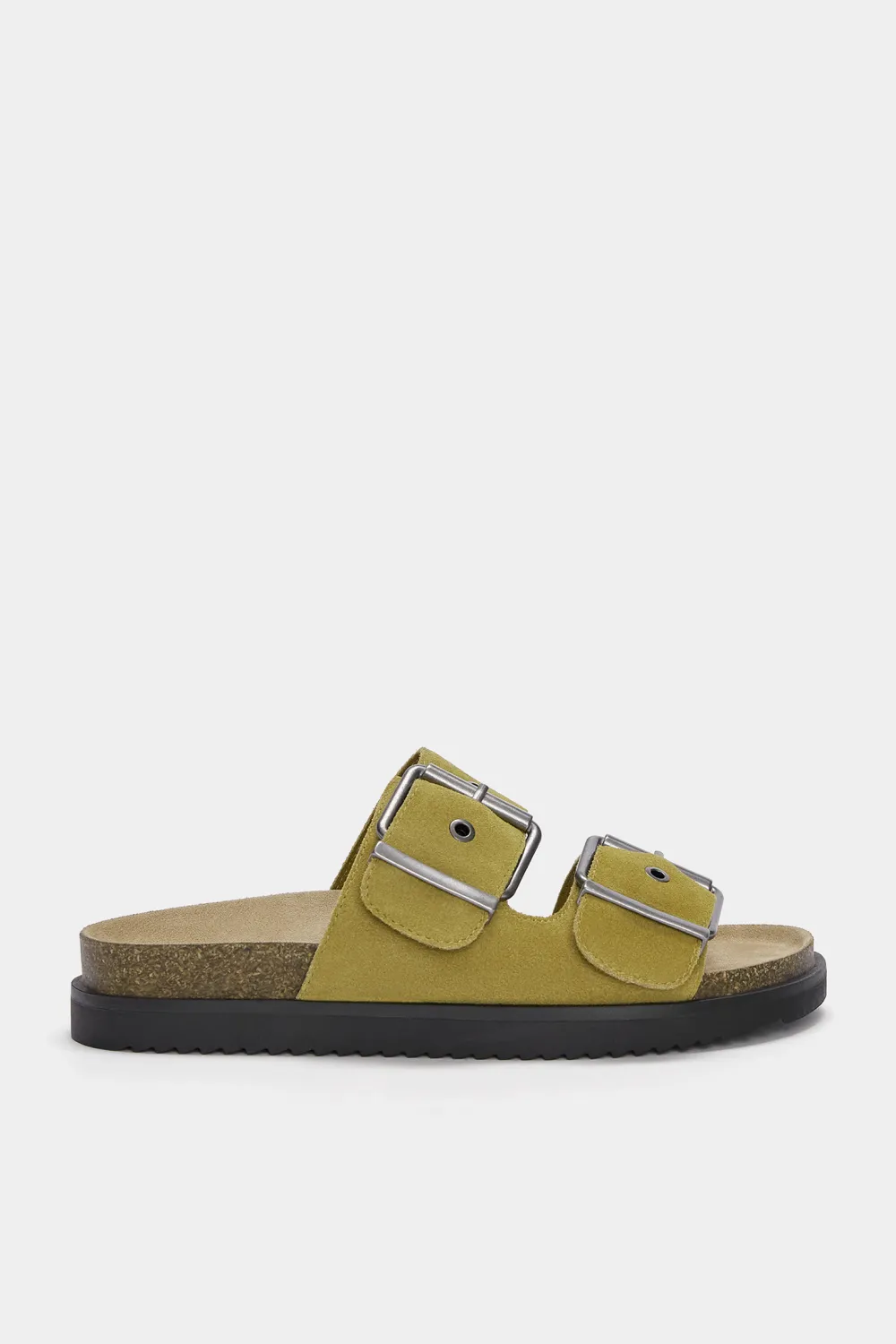 Sandalias planas serraje hebillas