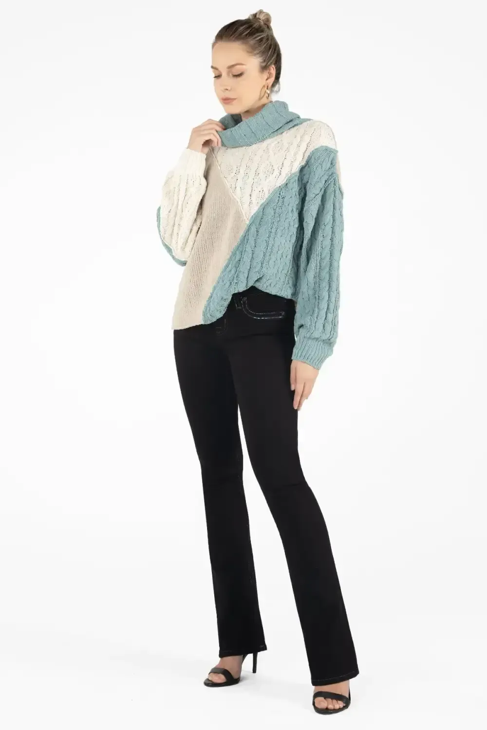 Mixed Colorblock  Sweater