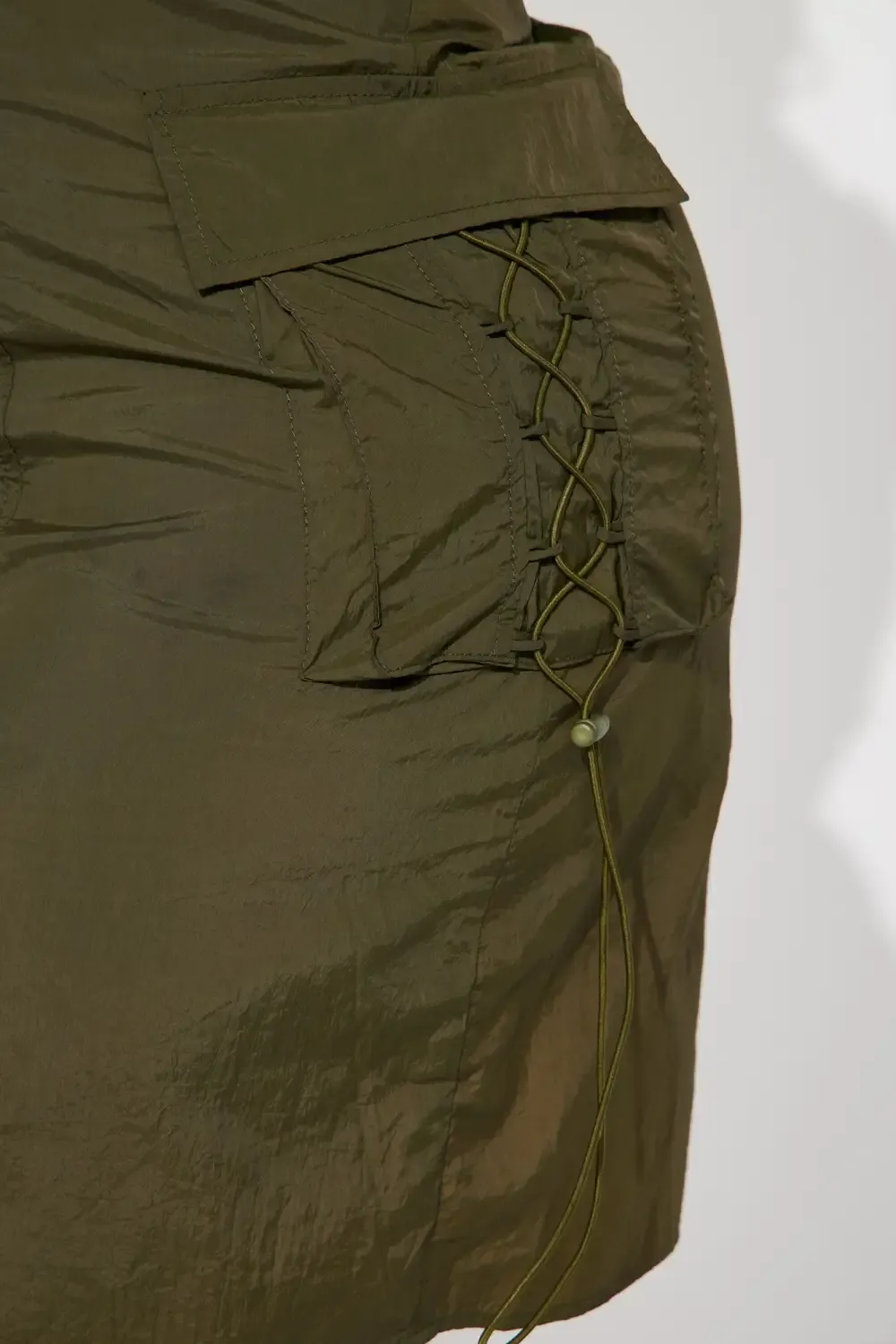 Precious Cargo Parachute Mini Dress - Olive